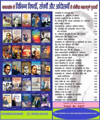 baaba saaheb ke vibhinn vishayon sangharsh aur aandolanon se sambandhit mahatvapoorn  pustaken( बाबा साहेब के विभिन्न विषयों संघर्ष और आंदोलनों से संबंधित महत्वपूर्ण  पुस्तकें)