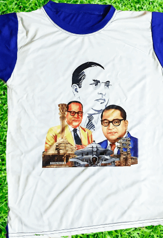 Babasaheb Ambedkar white & blue T-shirt