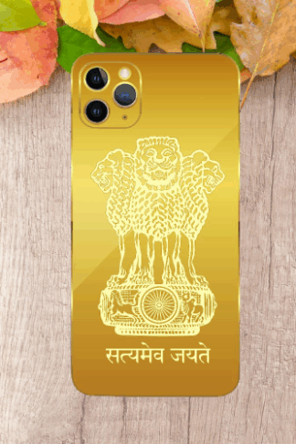 Bahujan unnati enterprises 24K Gold Metal 3D Stickers for Mobile, Laptop, Computer, Refrigerator, Home Door, Notebook, Diary, Hard Disk, Water Bottle, Switchboard Pack of (2)